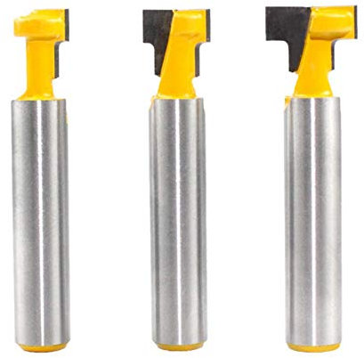 3 PCS T-Track Routeur à Rainure,Fraise à Rainure en T Queue ,Fraise en Rainure en T,8mm T-Track Routeur à Rainure en T Forme Routeur Bits, Pour Outils électriques