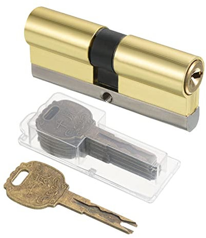 PATIKIL 37.5/37.5 (75mm Overall) European Double Lock Cylinder, Door Cylinder Lock with 2 Renovation Keys / 6 Owner Keys