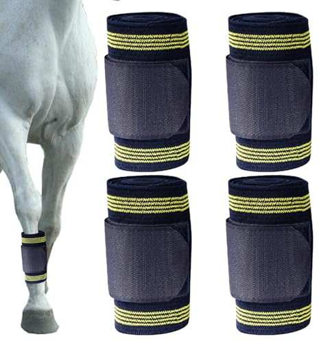 Anulely Pferdebeinbandage,Pferdebeinbandage, 4 Stück Reitbeinbandage, Weiche Bandagen für, Pferdebeinbandagen, Stallbedarf, Reitstiefel, Pferdebeinschutz