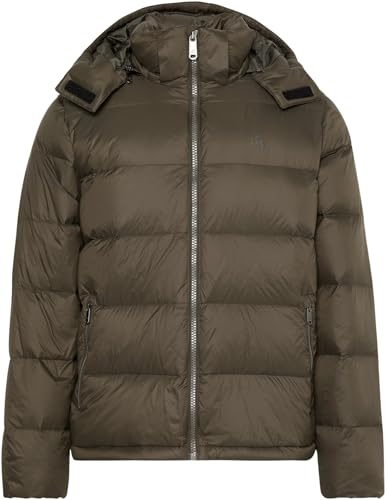 Calvin Klein Cazadora acolchada Hombre Nylon Zip Off con capucha, Marrón (Beluga), L