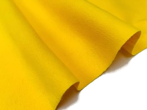 Tessuto in feltro, tinta unita, 102 cm di larghezza, 2 mm di spessore, 100% poliestere, per lavori artigianali e tappezzeria (giallo, 2 metri)