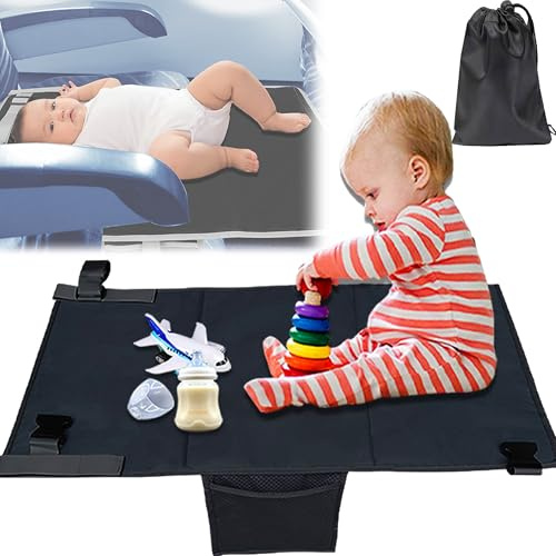 CXAFQ Black Toddler Travel Bed, Foot Hammock For Flight, Baby Travel Essentials, Size 79 * 44cm, Satisfy Kids Active, Baby Airplane Essentials, Comes With a Storage Bag That Can Be Folded For Storage