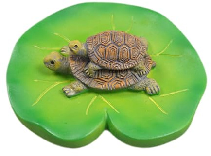 Qianly Figura de Hoja de Nenúfar Flotante con Tortugas para Rocallas de Patio
