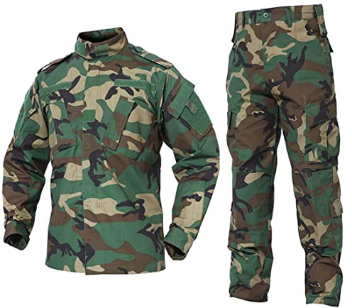 MyHaing Kamouflagedräkt BDU militäruniform jakt krigsspel paintball rock + byxor djungel kamouflage, Djungel kamouflage, M