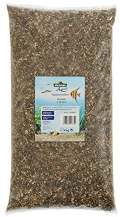 Dehner Aqua Aquarienkies, Körnung 2 - 4 mm, 5 kg, grau/braun
