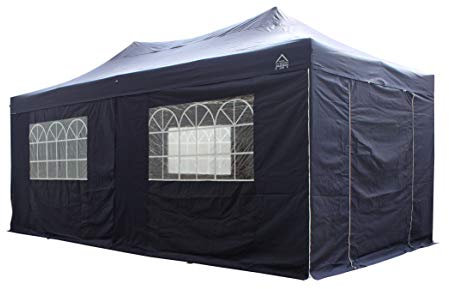 All Seasons Gazebos 3M x 6M Waterproof Gazebo Party Tent with Rustproof Frame and Wheeled Carry Bag (Navy Blue)