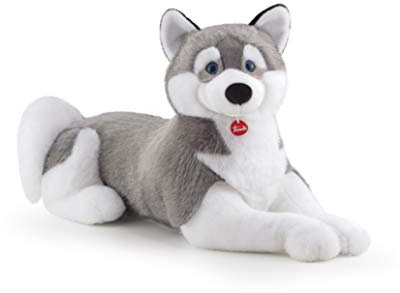 Trudi Husky Marcus Peluche Chien, Cadeau de Noël et d'anniversaire | 47x58x100cm Taglia Jumbo | Chiens en Peluche Classiques | modèle22277