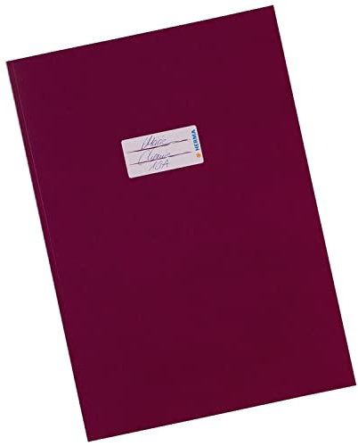 Herma 19804 kartong häftapparat DIN A4 med märkningsetikett, av robust och extra starkt papper, häftapparat för skolhäfte, vinröd
