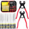 Swpeet 12Pcs Mosaic Tools with Needle File Set, Including Heavy Duty Glass Mosaic Cut Nippers and Tile Nippers, 10Pcs Metal Files, Hardened Alloy Strength Steel Perfect for DIY Tile Mosaic Cutter