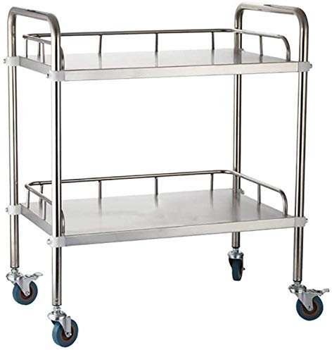 WLABCD Carretilla Servicio Carro Herramienta Salón Banco de Trabajo Móvil,Banda Brazo Ruedas Acero Inoxidable Multifunción Carretilla,por Salón de Belleza Barbería Hotel Portátil/A/L / 80