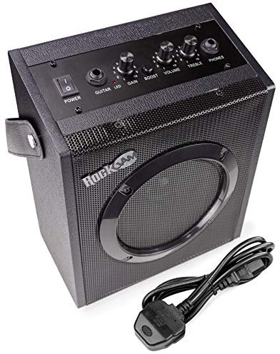 RockJam 10 Watt Electric Guitar Amplifier with Headphone Output, Three-Band EQ, Overdrive & Gain