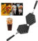 MAOPINER Bubble Waffle Maker Pan Waffle Cake Mold Pot Non-stick Double Side Egg Waffle Maker for Breakfast Lunch Household Cafe Restaurant Cake Shop