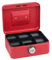 SAX Geldkassette mit Zahlenschloss, extra Starkes Schloss, 20 x 16 x 9cm, Medium, Rot, 0-822-13