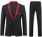 YOUTHUP Herren 3 Teiliger Slim Fit Anzüge Hochzeit Party Herrenanzug Schalkragen Smoking Sakko Hose Weste, Rot, XL