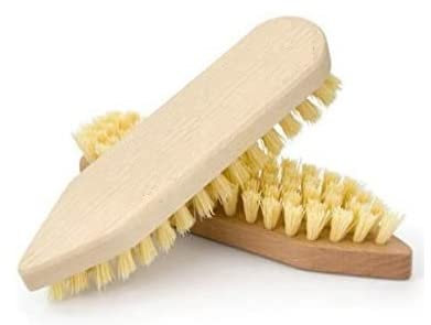 Brosse à récurer en bois, poils rigides et résistants, style fer, pour carrelage de sol, intérieur et extérieur, lot de 2