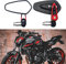 BREDUXSER Rot Lenkerendenspiegel Motorrad 7/8 22mm Lenkerspiegel Rückspiegel Seitenspiegel Spiegel Universal für Street Bike Moped Roller Scooter Quad Z650 Z750 Z900 CB125 CB650 MT07 MT09 MT10