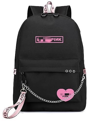 Lisa Rose Jisoo Jennie Sac à dos Voyage Daypack pour Filles, Nero