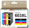 CATJOY 603XL Ink Cartridges Multipack Replacement for Epson 603 XL for Expression Home XP-3100 XP-4100 XP-2100 XP-2105 XP-3105 Workforce WF-2810 WF-2830 WF-2835 (Black Cyan Magenta Yellow，4-Pack)
