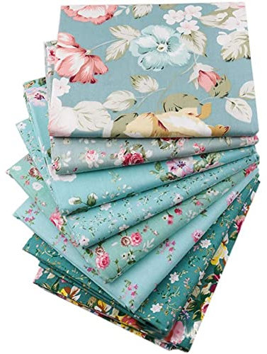 Baumwollstoff Meterware Stoffpaket 50 x 50 cm,8 Stück Stoffe zum Nähen Patchwork Stoff Paket,Blumen Muster Gedruckt Craft Stoffe,Quadrate Baumwollstoff Meterware Patchwork für das Nähen DIY Handwerk