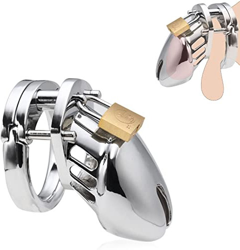 BDSMJOY Penniskäfig Metall,Chastity Cage Male Metall,Keuschheitskäfig Herren,Cock Cage,Keuschheitsgürtel für Herren,Penis Käfig mit Schloss und Schlüssel,Sex Spielzeug für die Männer (45 MM)
