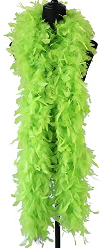 MayDong Bunte Plüsch-Federboa zum Basteln, weiche Federn, Streifen, Hochzeit, Party, Kostüm, Nachtclub, Bühnentanz, DIY-Dekorationen, Obstgrün