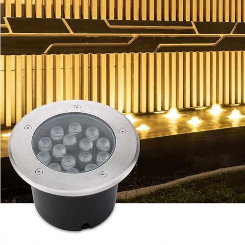 Faretti LED Esterno - 24V Faretto Luce Da Pavimento, Illuminazione per piscina rotonda impermeabile IP68, faretto subacqueo a LED da incasso, acciaio inossidabile 304 a bassa tensione ( Color : Yellow