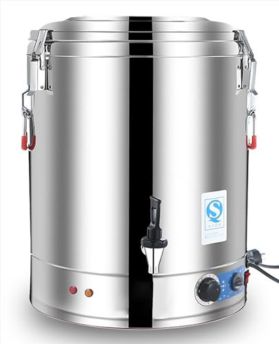ZMIN Kommerzielle Catering-Urne mit großer Kapazität, 40 l/50 l/60/70 l Heißwasserkesselspender, Edelstahl, 30–110 °C Temperaturregelung für Café, Büro, Zuhause,A,70L