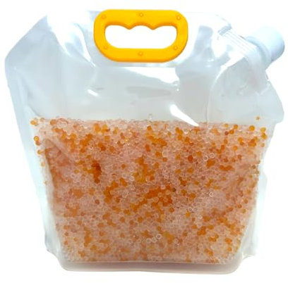 DeseCamen - 1 kg - Gel de silice orange et blanc - Indicateur de saturation (3-5 mm) - Absorbeur d'humidité - Réutilisable - Sans DMF - Non toxique - Boules déshydratantes - Déshumidificateur