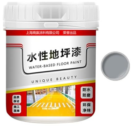 Pintura antideslizante para pisos a base de agua - Pintura para concreto impermeable de 500 g | de piso de garaje de secado rápido con olor pequeño para interiores | Pintura para pisos a base de agua