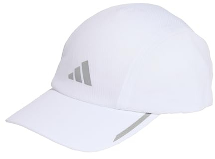 adidas Unisex Running Mesh 4 Panel Climacool Hat, White/Reflective Silver, L-XL