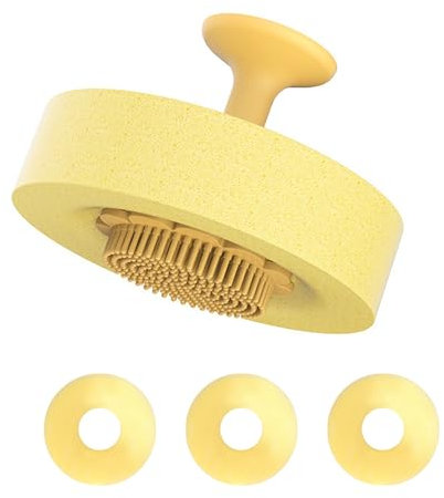 Spazzola per lavare i piatti in silicone con manico morbido e flessibile con ventosa e spugne staccabili per piatti da cucina