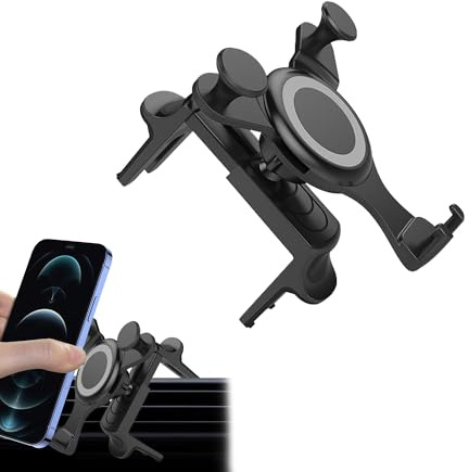 1PCS Car Phone Holder for Mercedes Benz A/B/C/E/S Black Adjustable Round Vent Phone Holder for Mini Cooper for All Circular Air Vents Compatible with iPhone 14/15/16 Pro Max Samsung Huawei Etc