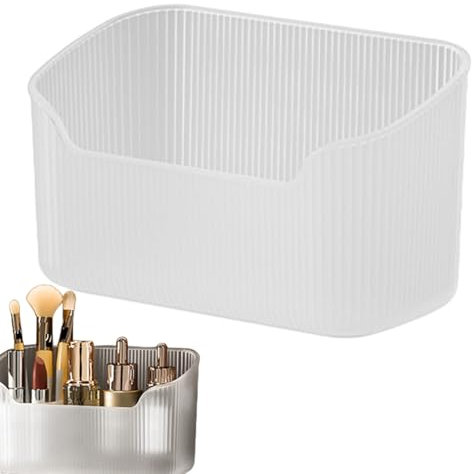 Desktop Storage Cosmetic Box – Elegante organizzatore acrilico per make-up – Set di compartimenti trasparenti multilivello | Torre per cosmetici rotante, vanità facilmente accessibile, senza disordine