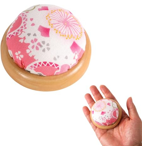 lasuroa Puntaspilli da Cucito, Adorabili e Resistenti Puntaspilli Rotondi con Base in Legno Pratici Accessori Porta Aghi da Cucito Adatti per Quilting Fai Te
