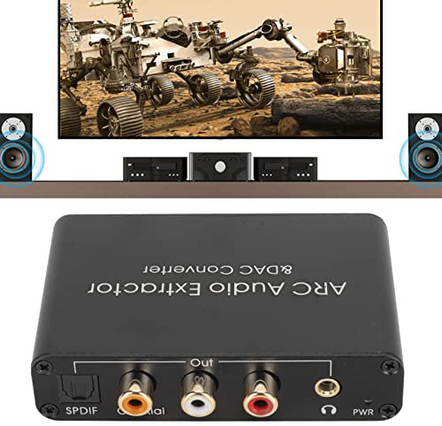 LICAEVEY ARC Audio Extractor, Digital Analog Sound Converter, Optisk Koaxial 3,5 Mm Utgångsvolym Justerbar för TV Till Högtalarförstärkare