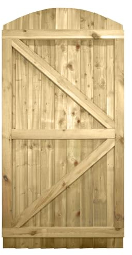 Bespoke Arch Top Wooden Garden Gate, 6ft x 3ft Feather Edge Fully Framed