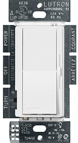 Lutron Diva LED+ Dimmer Switch for Dimmable LED, Halogen and Incandescent Bulbs, 150W/Single-Pole or 3-Way, DVSCCL-153P-SW, Snow