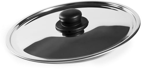 Zanetti, Coperchio in Inox, Coperchio Acciaio Inox, Diametro 30 cm, Manico Plastica, Adatto a Pentole e Padelle, Lavabile in Lavastoviglie
