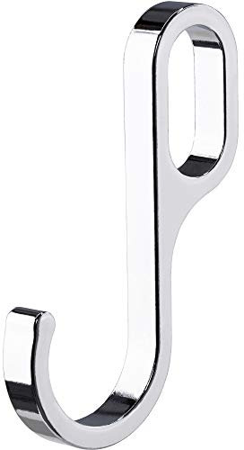 GedoTec Einhängehaken Chrom für Schrankstange Metall Schrankrohr Oval | Haken verchromt poliert glänzend | Aufhänger für Kleiderstange 30 x 15 mm | 1 Stück - Design Kleiderhaken für Schrankstangen