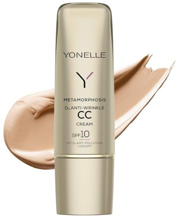 YONELLE CC Cream LSF10 - CC Creme Damen - Tinted Moisturizer 50ml - Anti Aging Gesichtspflege - Tönende Tagescreme - Gesichtscreme Damen - Getönte Tagescreme - 2 Neutral Farbton