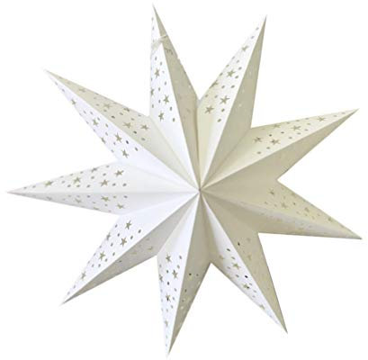 SOLUSTRE Papierstern Lampenschirm Papier Weihnachtsstern Adventsstern 45cm Weiß Aushöhlen Faltsterne OHNE Lichter Weihnachtsanhänger Hochzeit Geburtstag Weihnachten Party Weihnachtsdeko