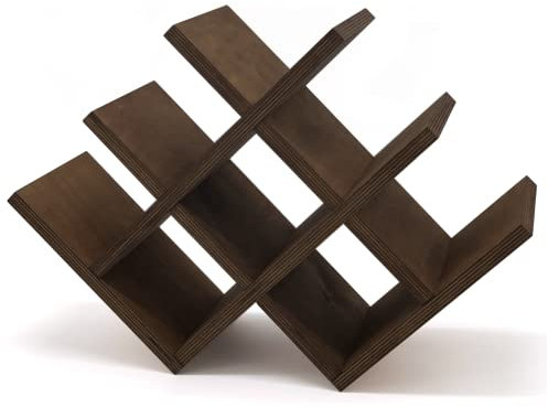 Menosa Weinregal aus Holz, Flaschenregal für 8 Flaschen, Weinständer dunkel, Weinflaschenhalter, Flaschenständer palisander