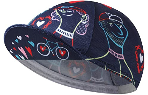 BikingBros Casquette de Cyclisme Amusante en Polyester Noir - Doublure Respirante et Anti-Transpiration, Noir C, Taille Unique