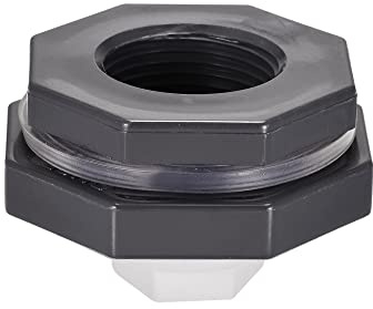 M METERXITY 1 Set PVC Passaparete Raccordo - Passaparete Filettato Acqua Serbatoio Connettore, con Spina Raccordo, Applica a Rubinetti, (Filettatura G1, Grigio Bianco)