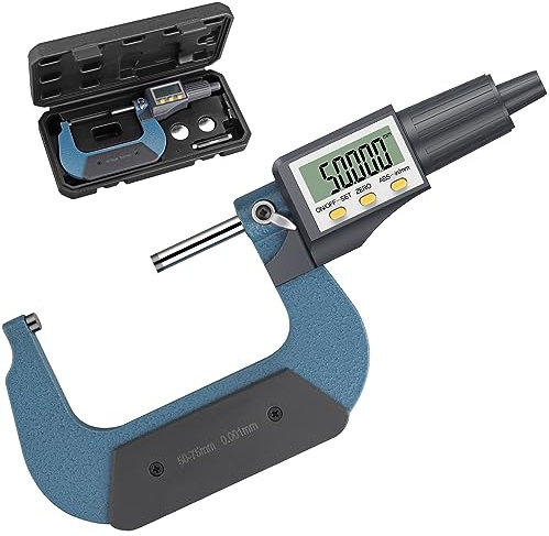 AUTOUTLET Micrometer Digital Outside Micrometer 50-75 mm / 0.001 mm, High Precision LCD Digital Micrometer Caliper Length Measuring Tool Micrometer 0.001 mm (0.00005 Inches)