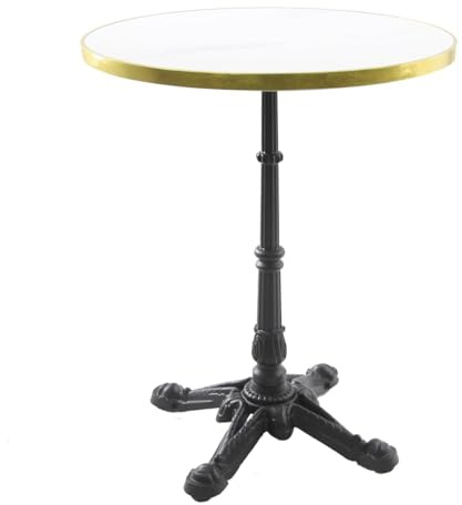 METRO Professional Gastro Tisch, Gusseisen/Sinterstein, Ø 61 x 74 cm, rund, weiß/schwarz