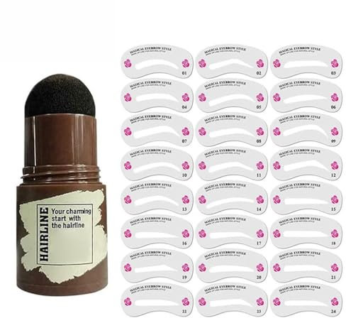 dijiusidy Kit di stampini per timbri per Sopracciglia Strumenti per Il Trucco Impermeabili Tinta Naturale Attaccatura dei Capelli Stick per Nascondere Le Donne Principianti, Marrone Scuro