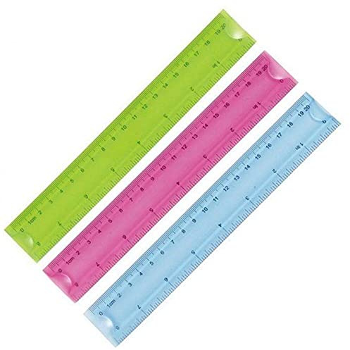 20 cm linjal, 3 färger, bra för studenter att använda 3 delar/kit användbart och bra