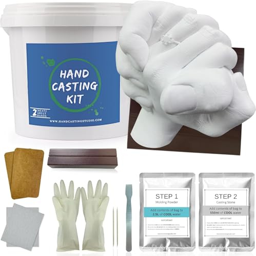 Hand Casting Kits Couple | Hand Moulding Kit Couples for Holiday Activities, with Base & Card Stand Molding Kits, Gifts for Couples, Wedding, Friends, Plaster Hand Mold Casting Kit