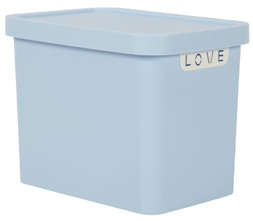 Jolie Max Plastic Storage Box with Lid, 12.5L, Solid Matte Colour, Decorative Design, Stackable & Nestable Space-Saving Organizer for Home, Office, Bedroom, Kitchen – 31.5 x 21.5 x 24 cm (BLUE)